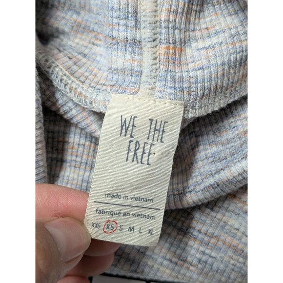 We The People Turtleneck Top Size XS Ribbed Knit Tunic Slit Back Minimalist Cozy - Picture 6 of 7